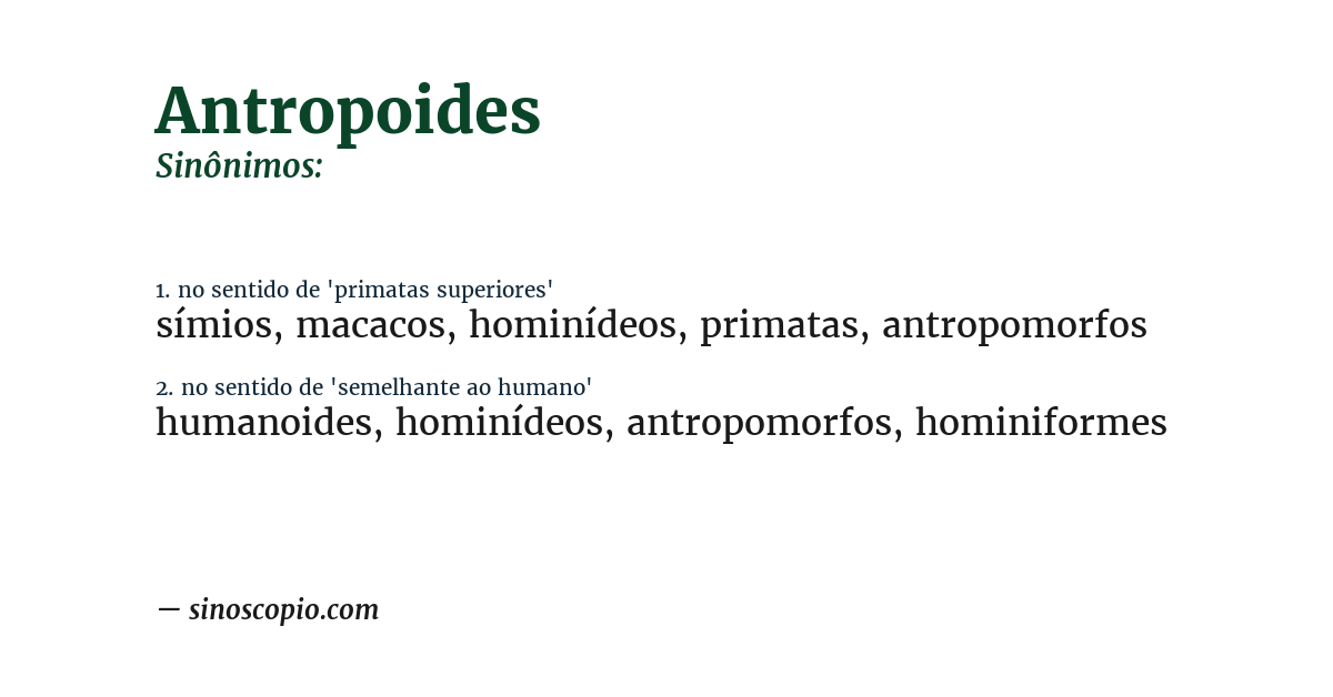 Sinônimo de antropoides