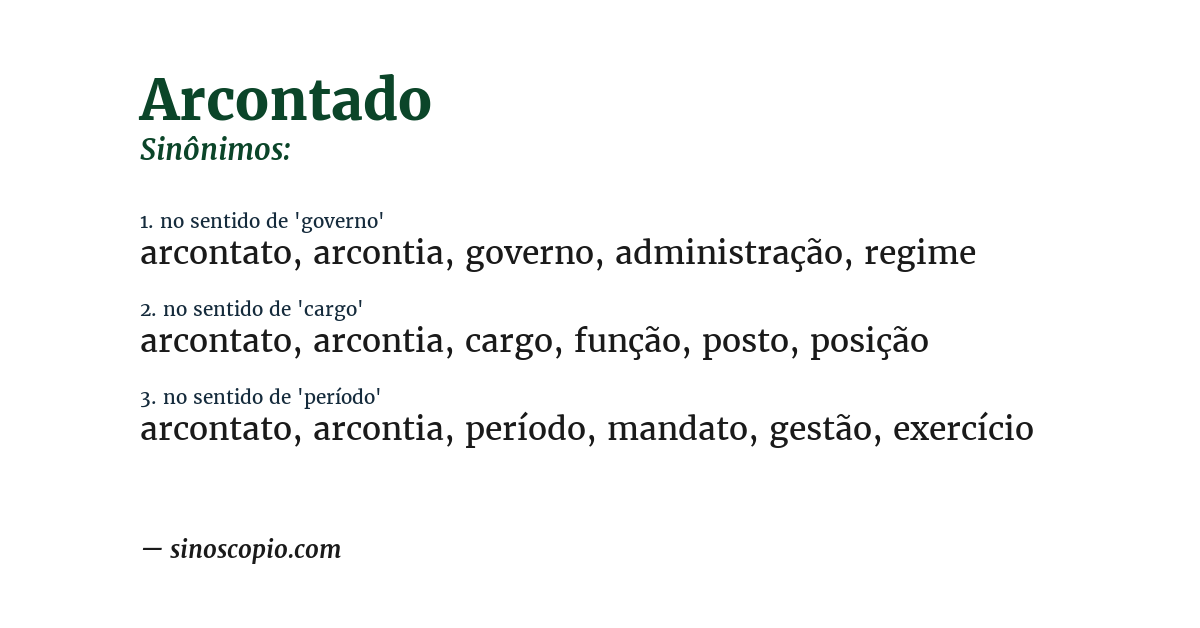 Sinônimo de arcontado