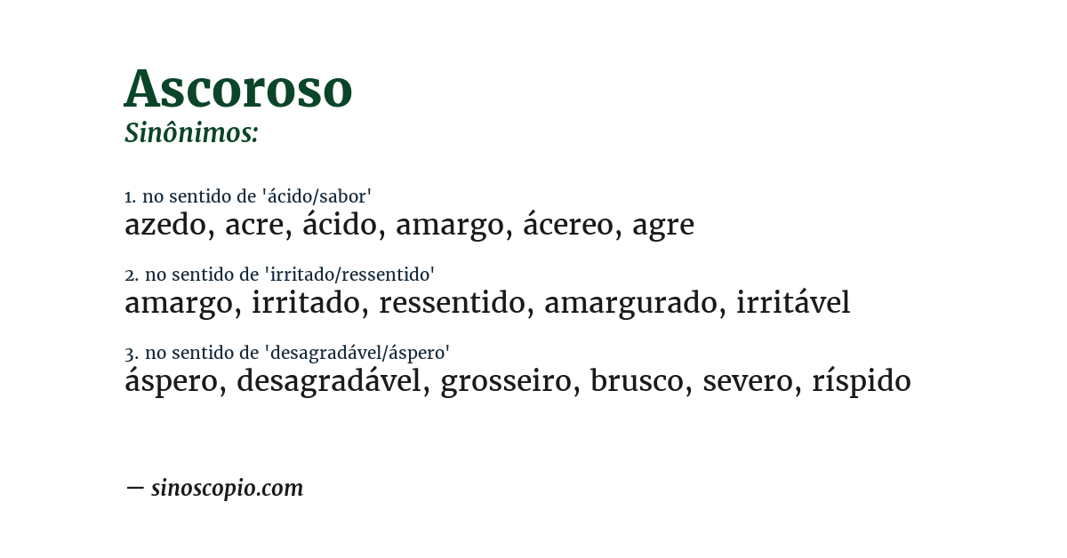 Sinônimo de ascoroso