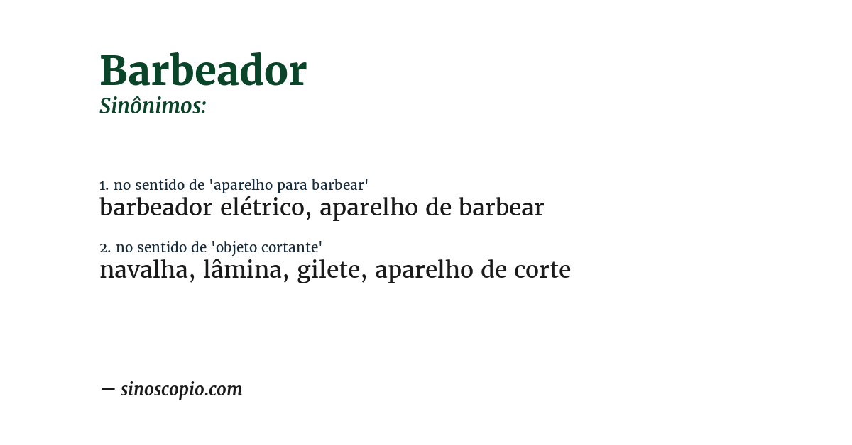 Sinônimo de barbeador