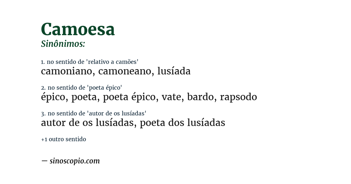 Sinônimo de camoesa
