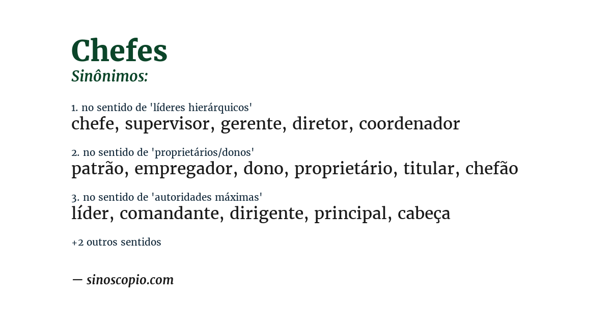 Sinônimo de chefes