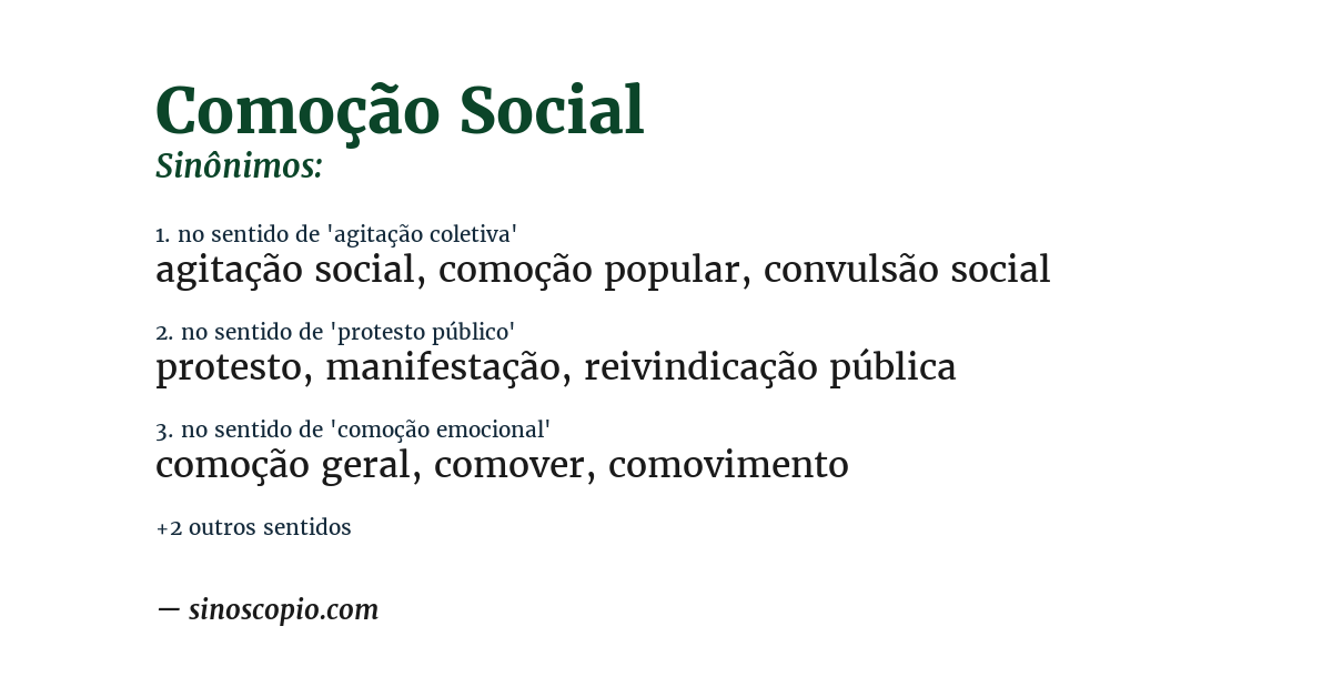 Sinônimo de comoção social