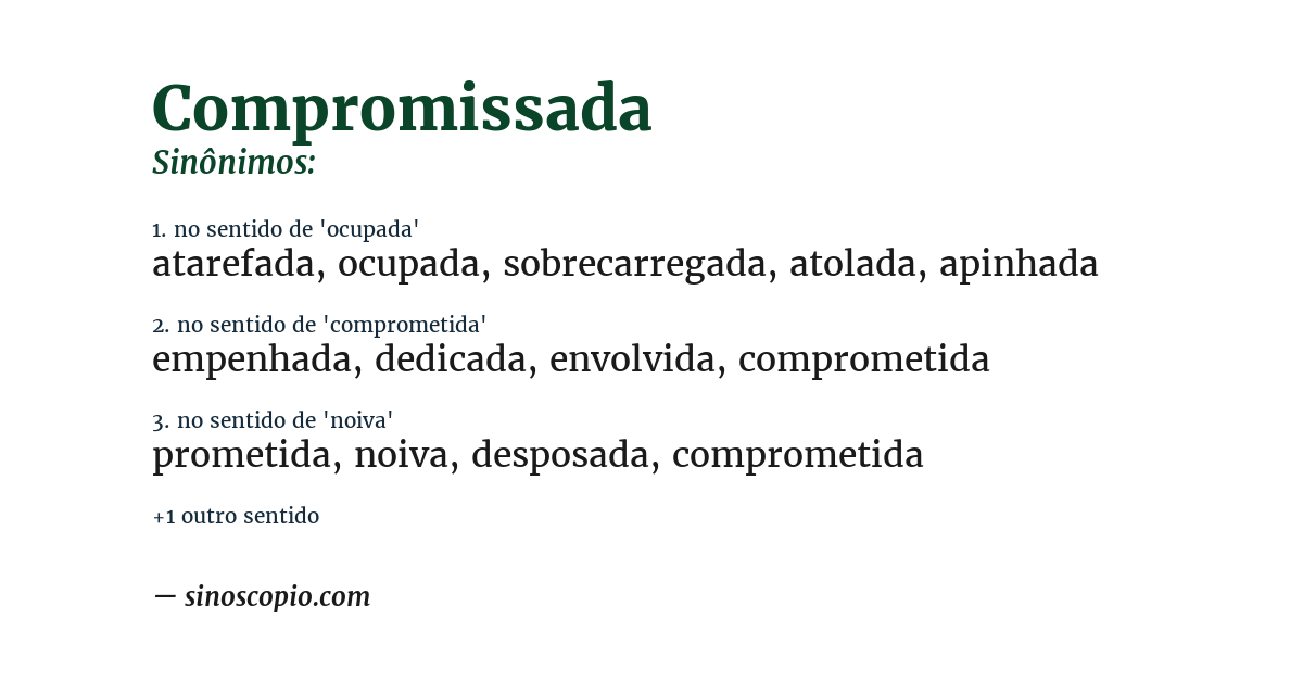 Sinônimo de compromissada