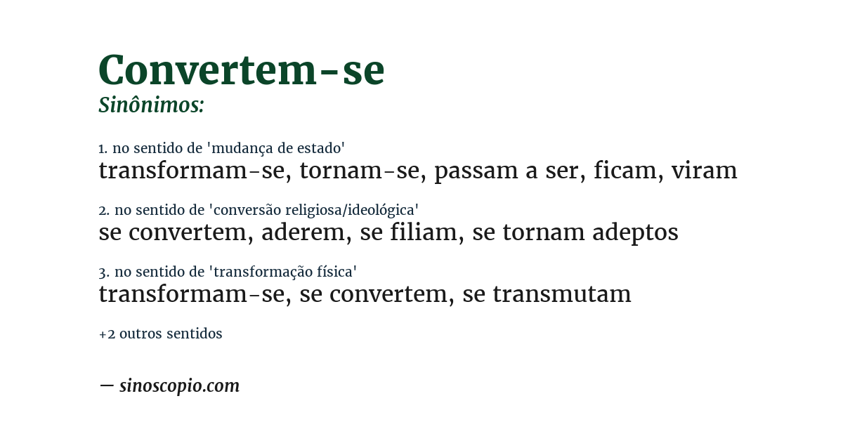 Sinônimo de convertem-se