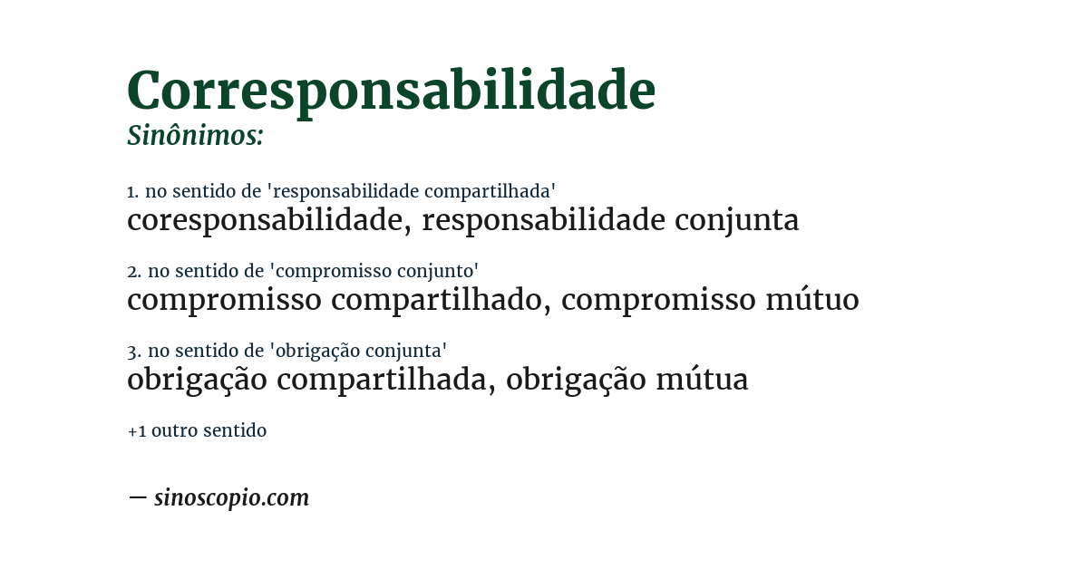Sinônimo de corresponsabilidade