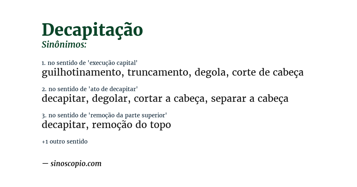 Sinônimo de decapitação