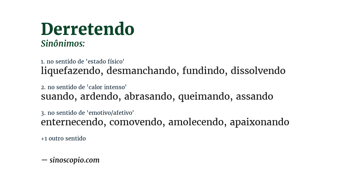 Sinônimo de derretendo