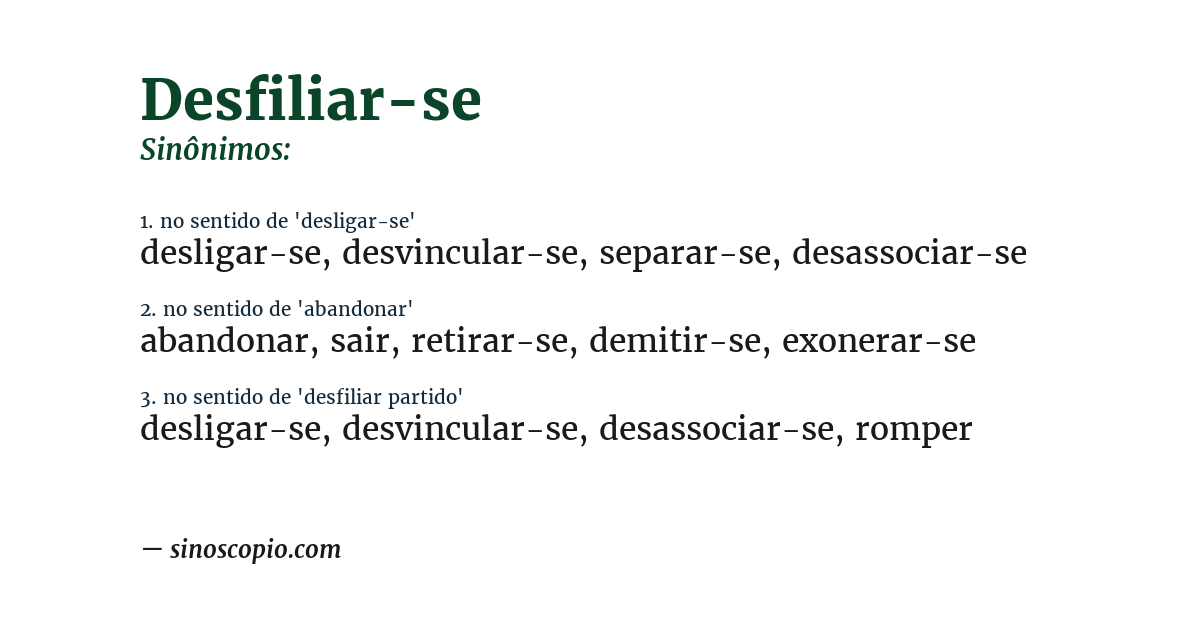 Sinônimo de desfiliar-se