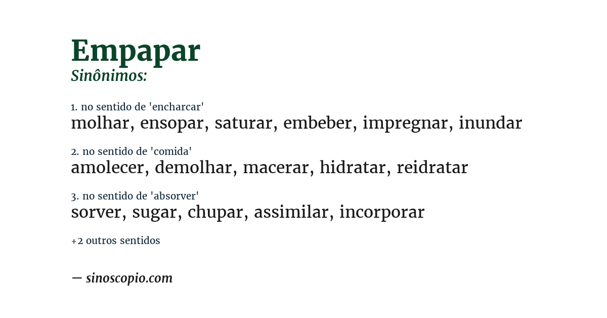 Sinônimo de empapar