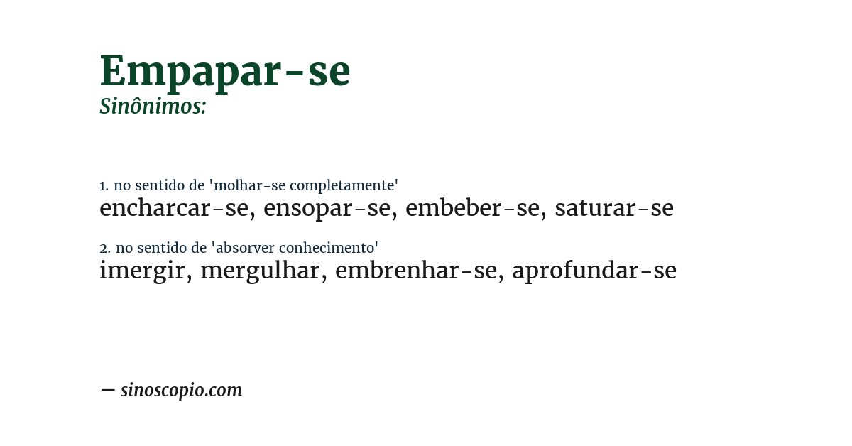 Sinônimo de empapar-se