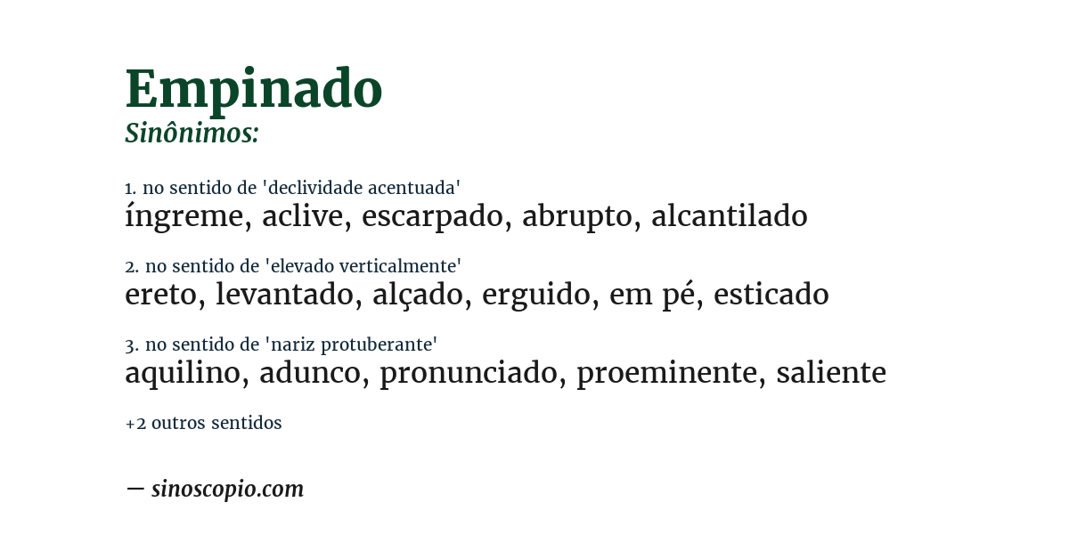 Sinônimo de empinado