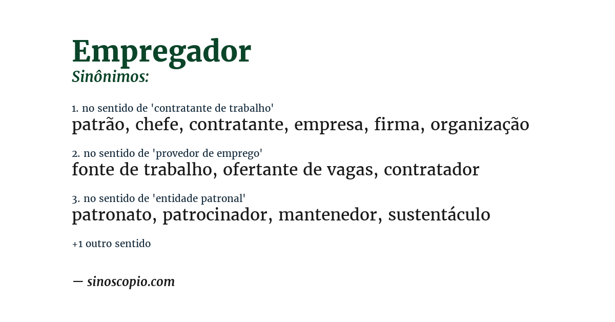 Sinônimo de empregador