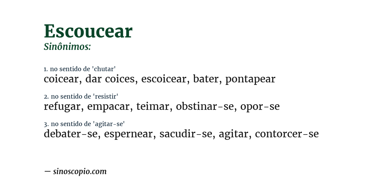 Sinônimo de escoucear
