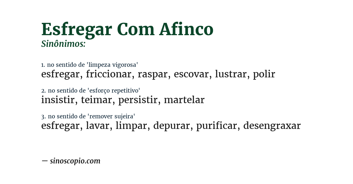 Sinônimo de esfregar com afinco