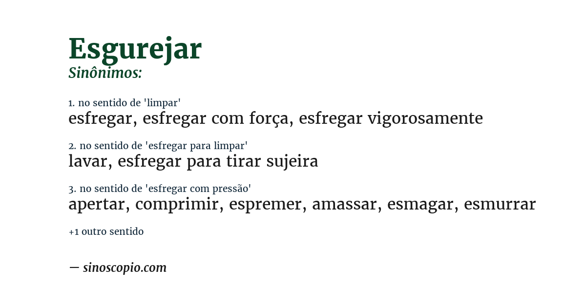 Sinônimo de esgurejar