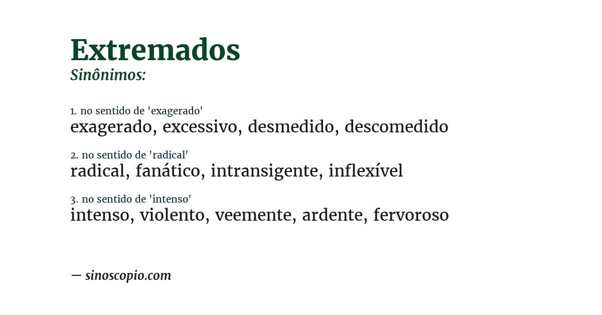 Sinônimo de extremados