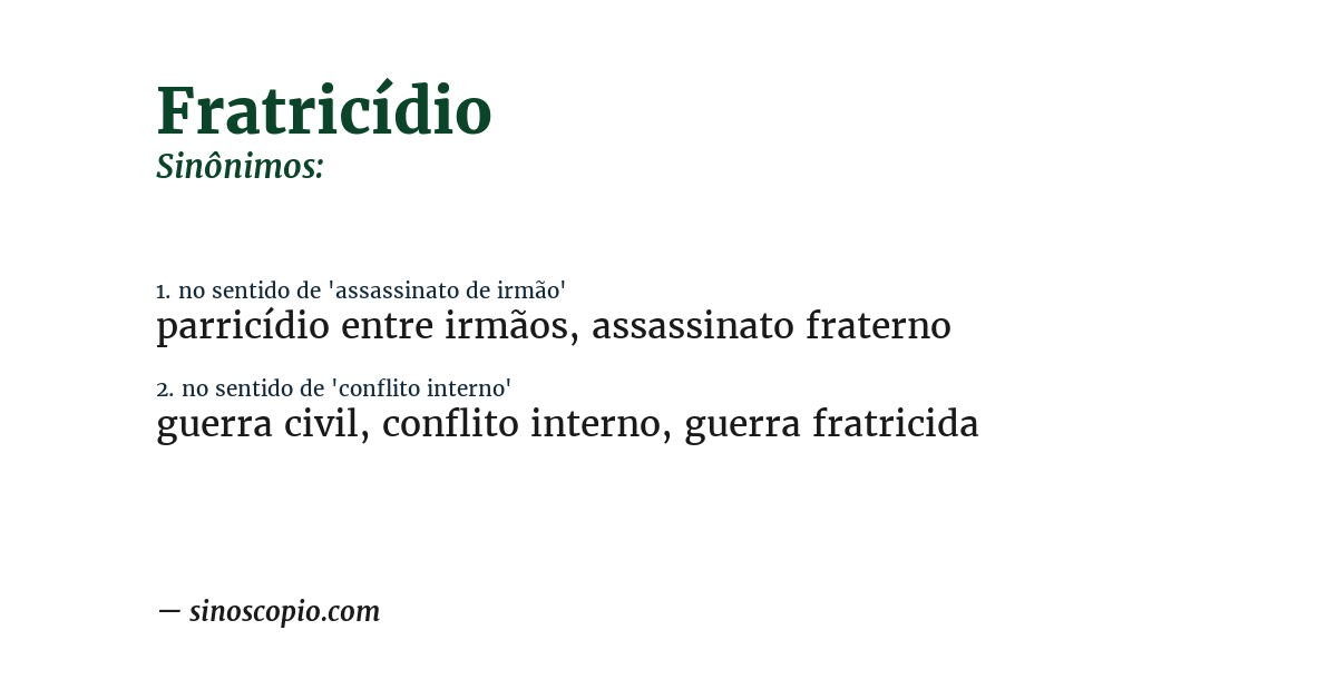 Sinônimo de fratricídio