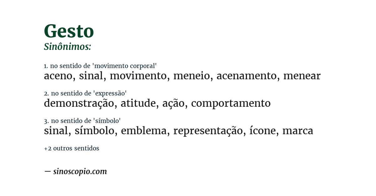 Sinônimo de gesto