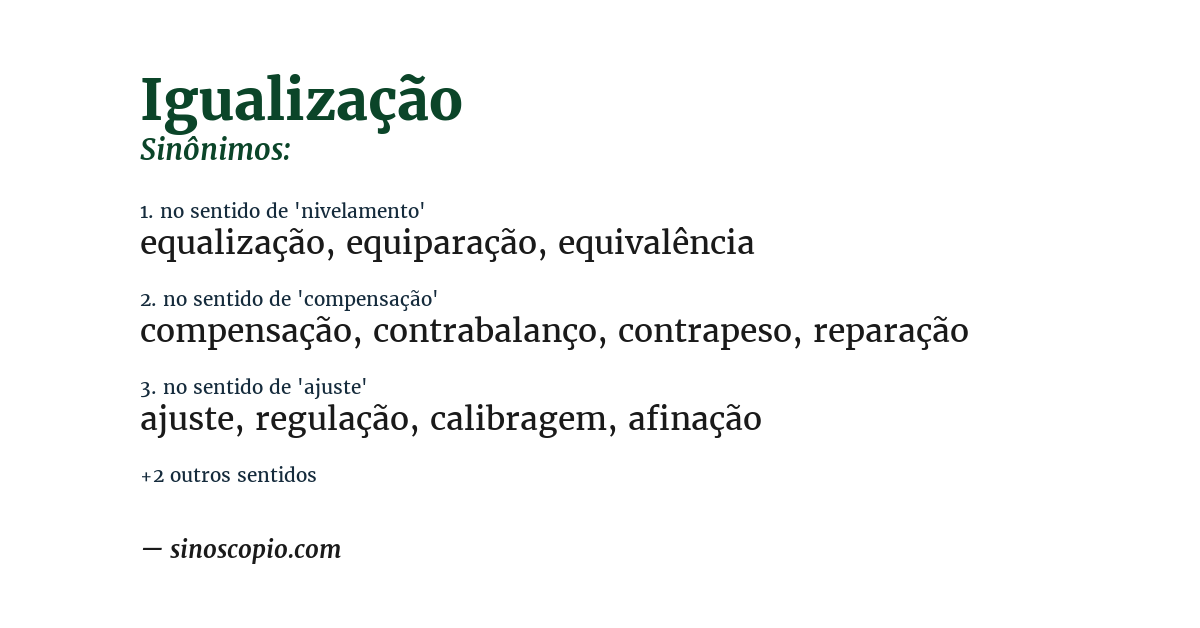 Sinônimo de igualização