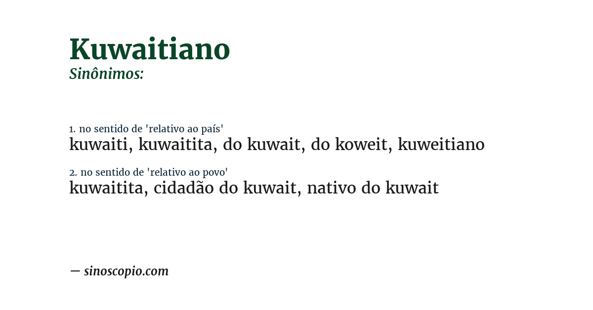 Sinônimo de kuwaitiano
