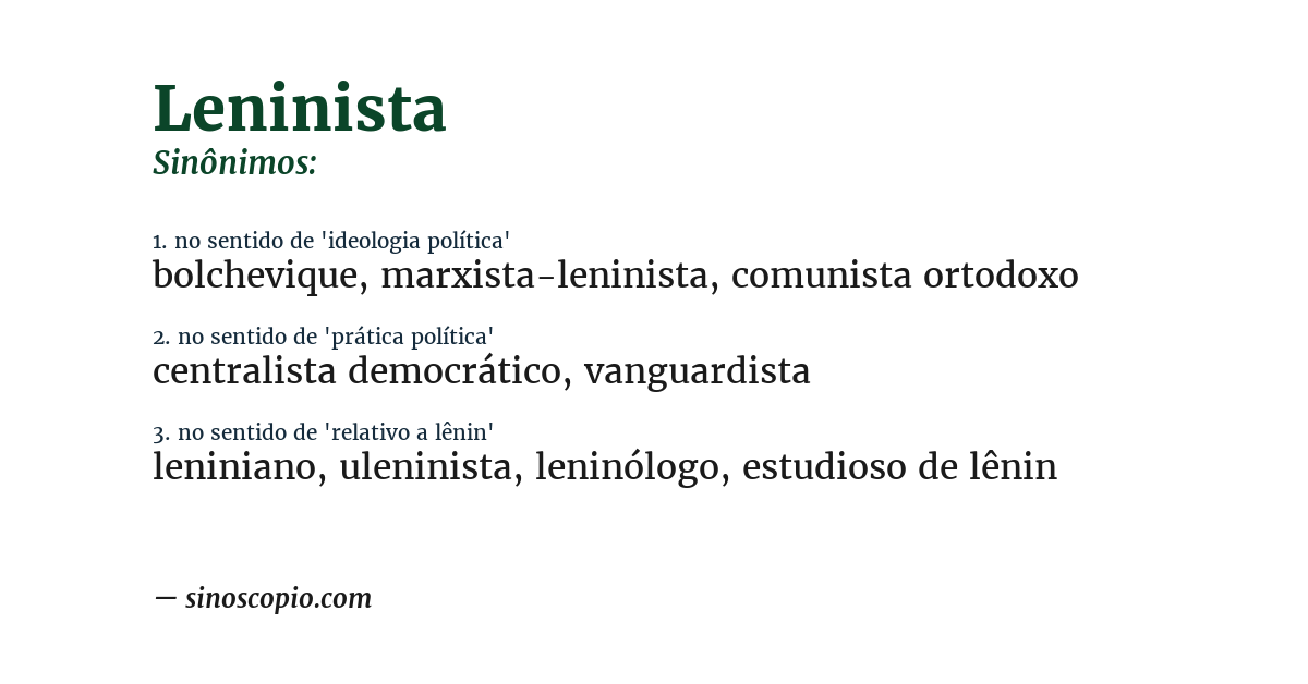 Sinônimo de leninista