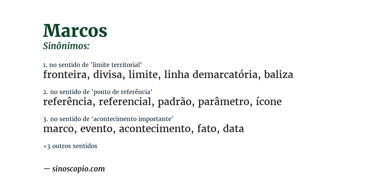 Sinônimo de marcos