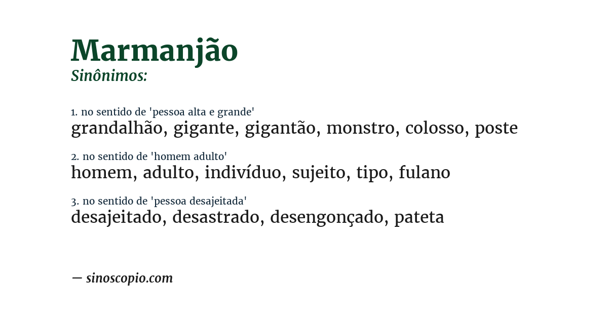 Sinônimo de marmanjão