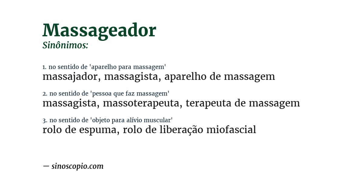 Sinônimo de massageador