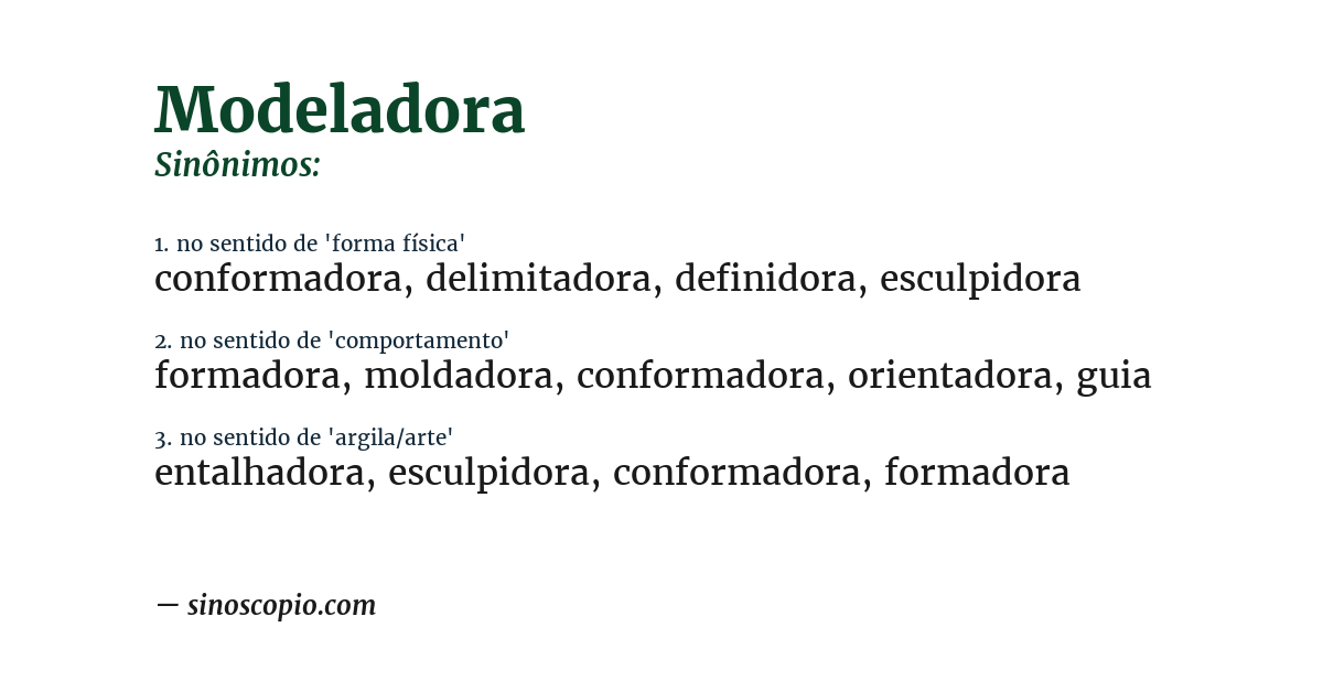 Sinônimo de modeladora