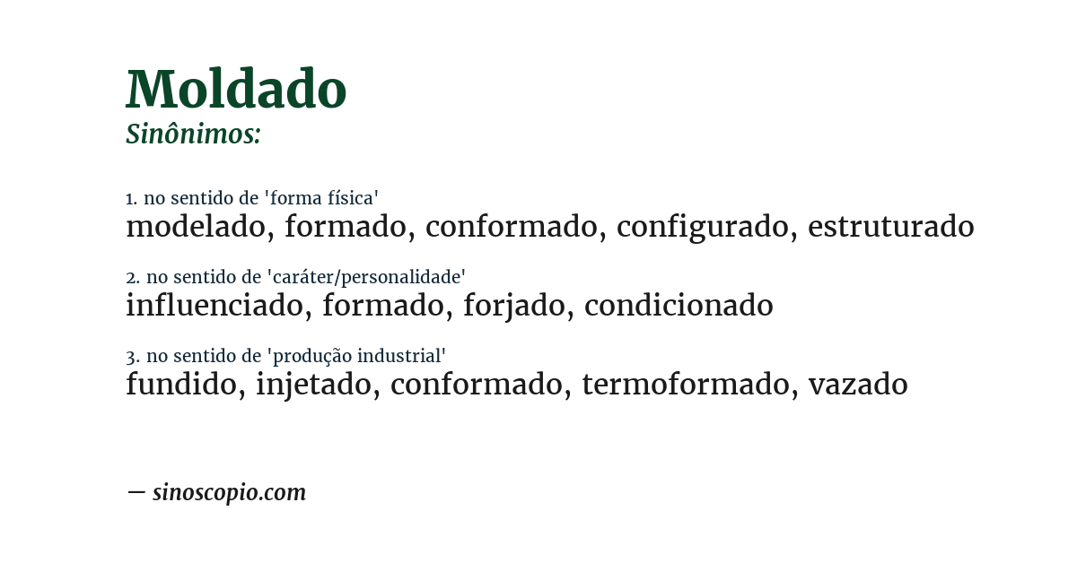 Sinônimo de moldado