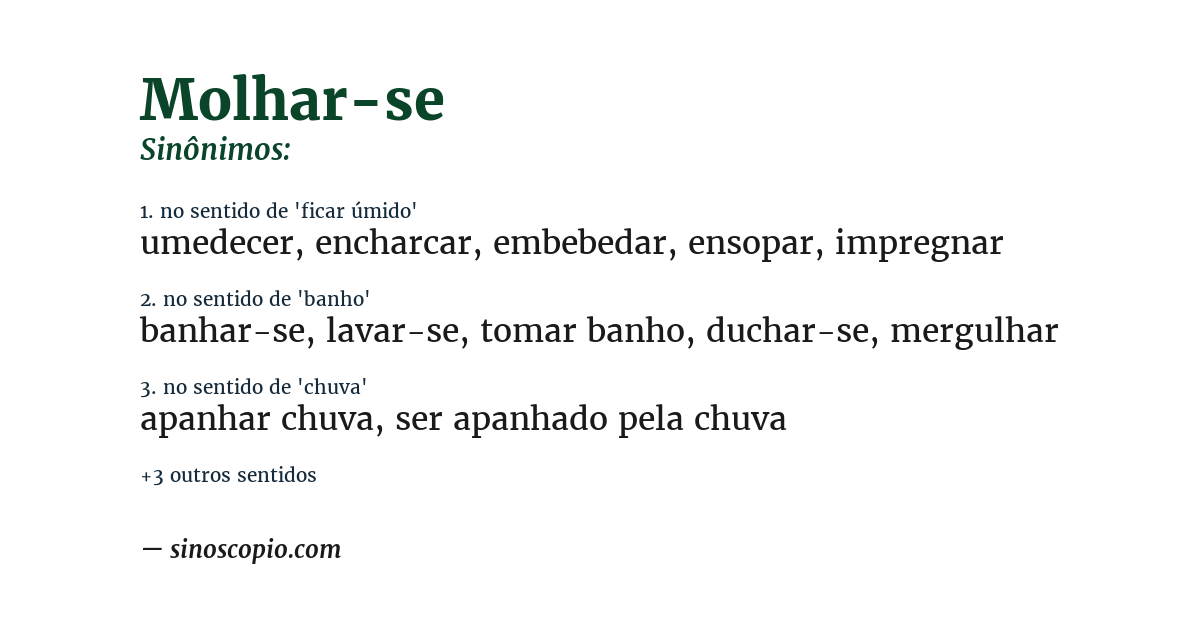 Sinônimo de molhar-se