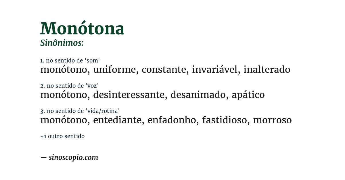 Sinônimo de monótona