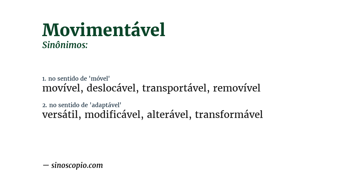 Sinônimo de movimentável