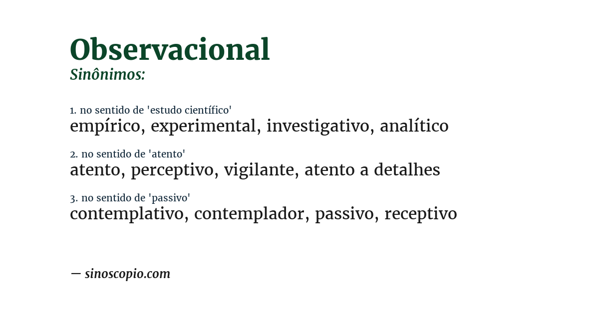 Sinônimo de observacional