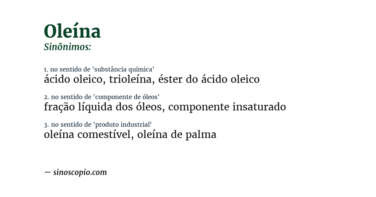 Sinônimo de oleína