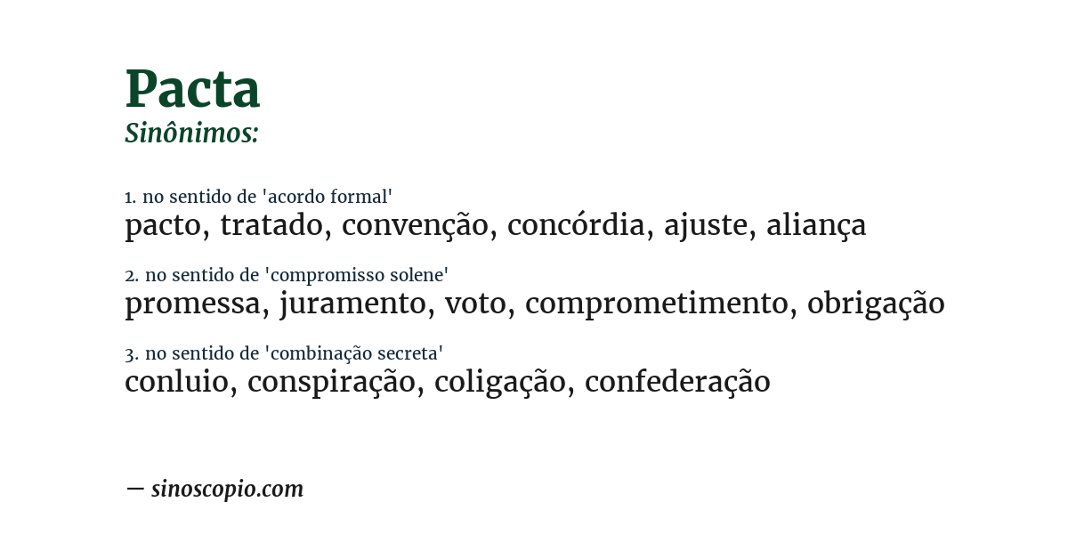Sinônimo de pacta