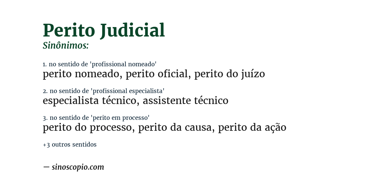 Sinônimo de perito judicial