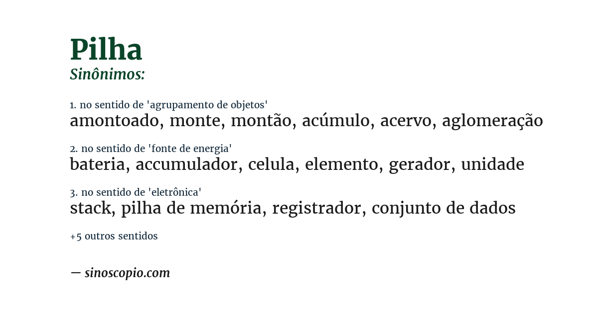 Sinônimo de pilha