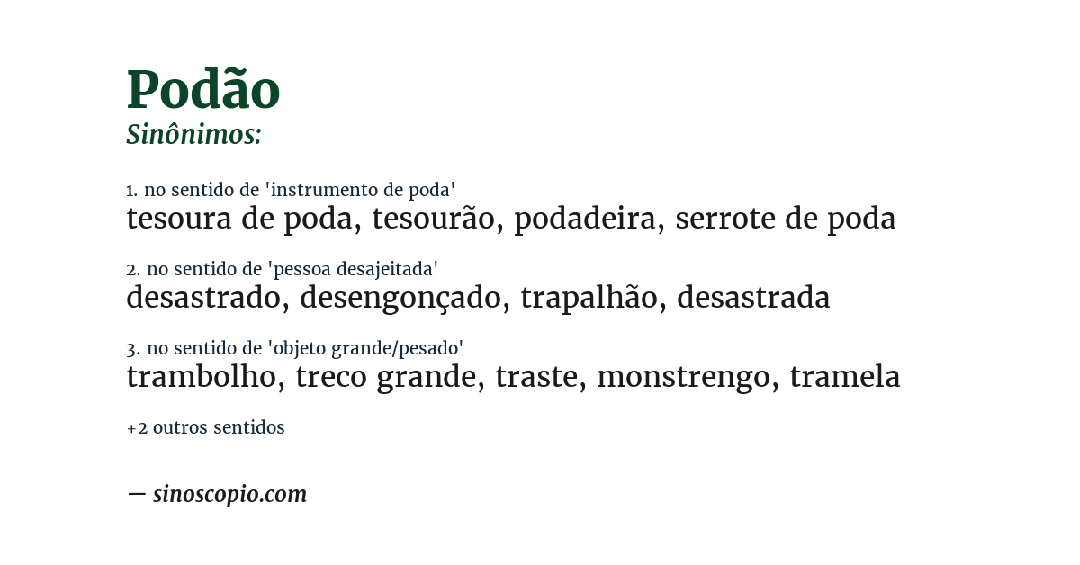 Sinônimo de podão