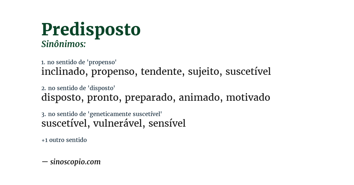 Sinônimo de predisposto