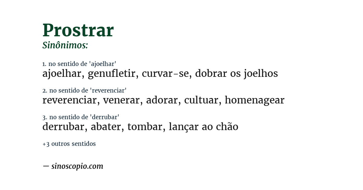 Sinônimo de prostrar