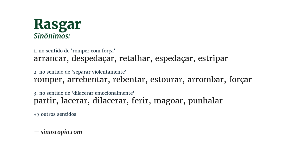 Sinônimo de rasgar