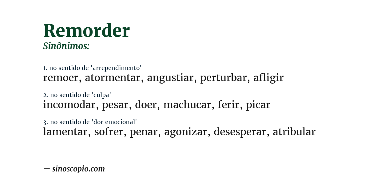 Sinônimo de remorder