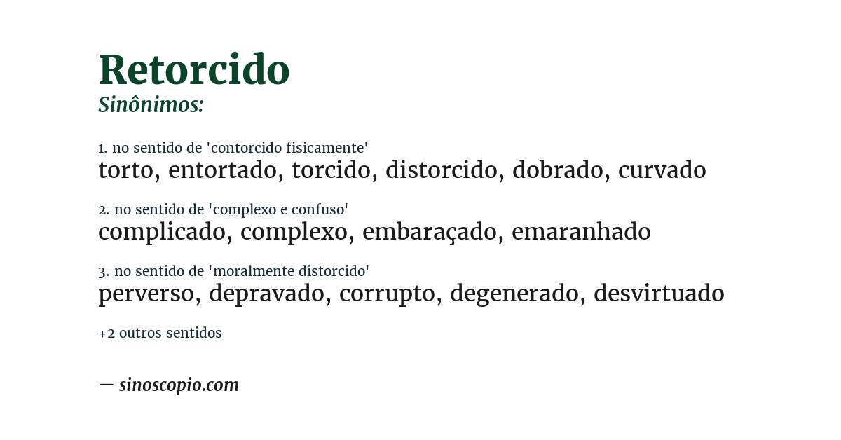 Sinônimo de retorcido