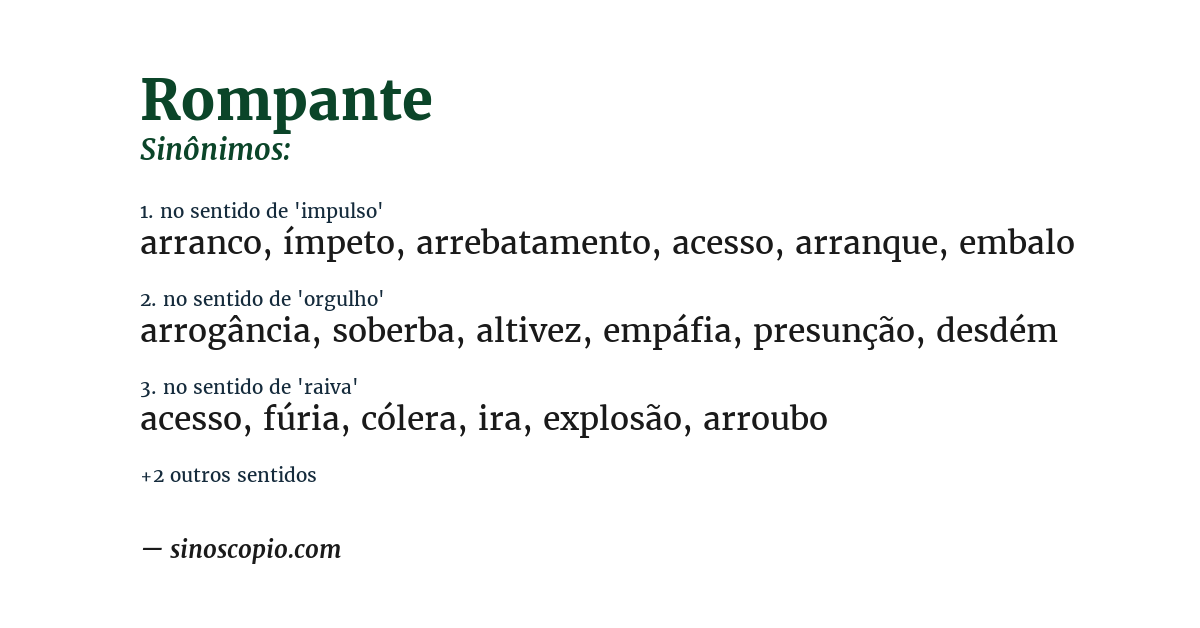 Sinônimo de rompante