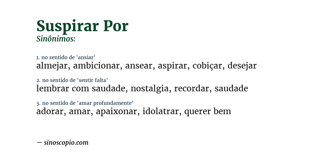 Sinônimo de suspirar por