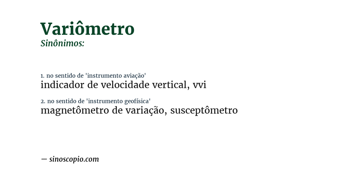 Sinônimo de variômetro