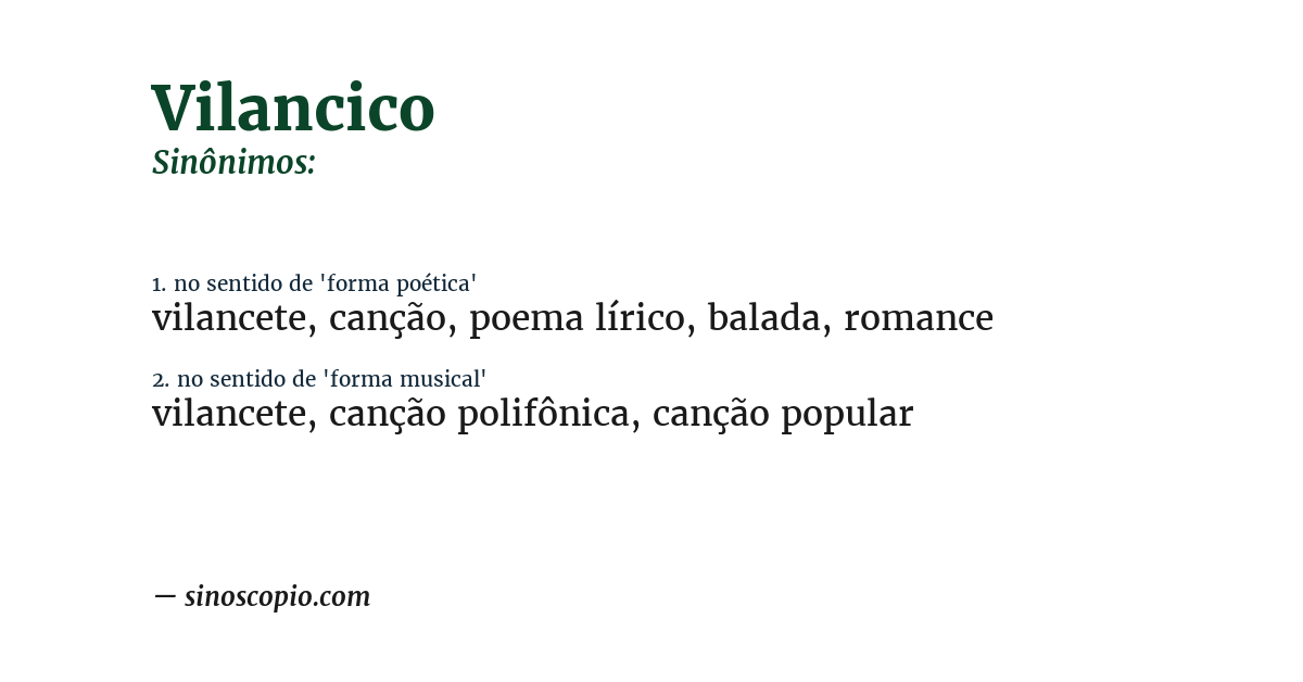 Sinônimo de vilancico