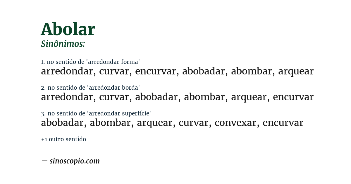 Sinônimo de abolar